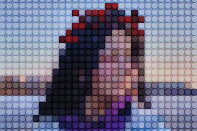 A pixelated image showing an human figure