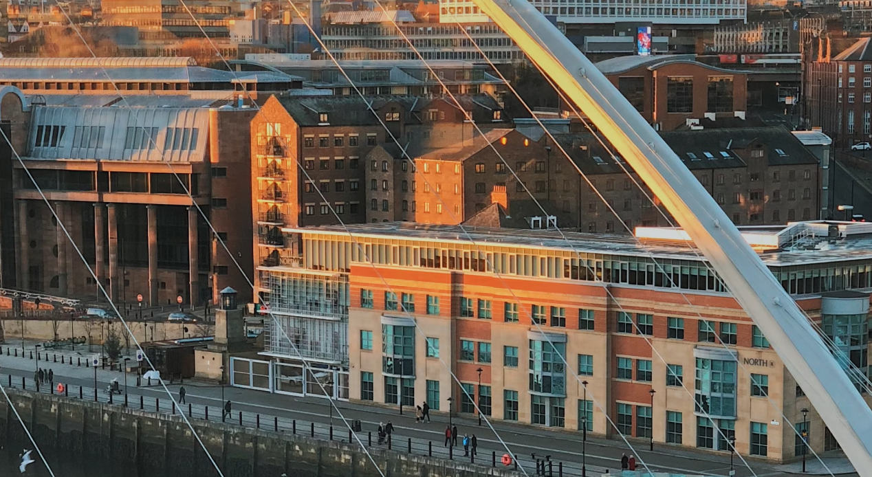 Image of Gateshead Millennium Bridge in Newcastle-upon-Tyne, UK