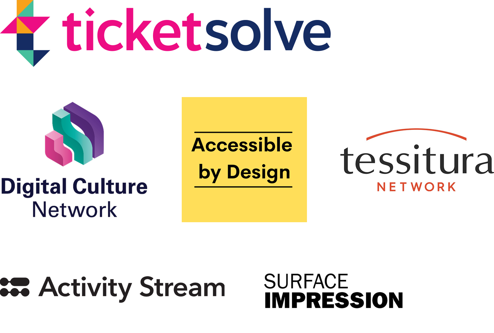 Ticketsolve, Digital Culture Network, Accessible by Design, Tessitura, Activity Stream, Surface Impression