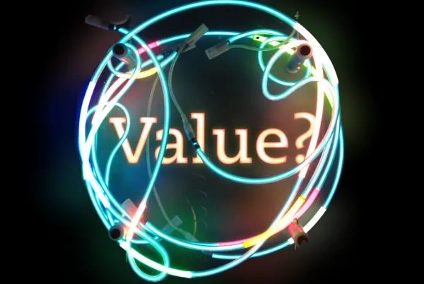 Graphic with the word value