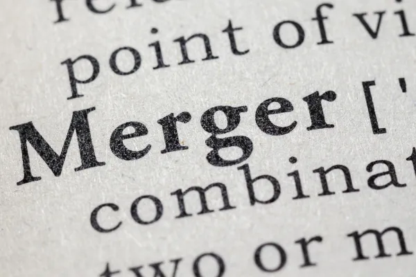 Partial image of dictionary entry for word "Merger"