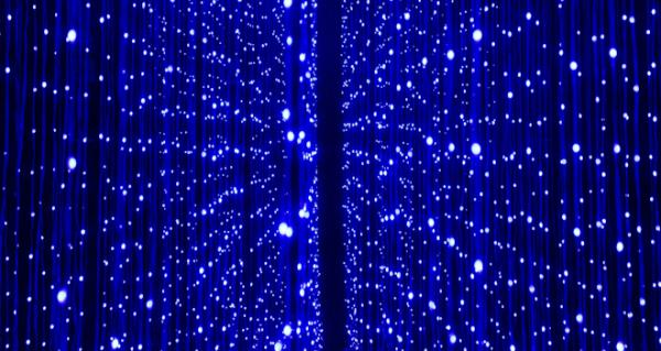 Image of Digital art in the form of blue line lights by Tania C