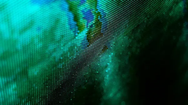 A close up of a computer screen with a map of the world on it