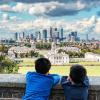 Image of Children looking over city