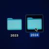 Image of two folders on a desktop, one titled 2023 and the other titled 2024. Image by Kajetan Sumila