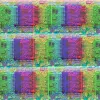 Repeating pattern pop art style of a multi coloured silicone chip